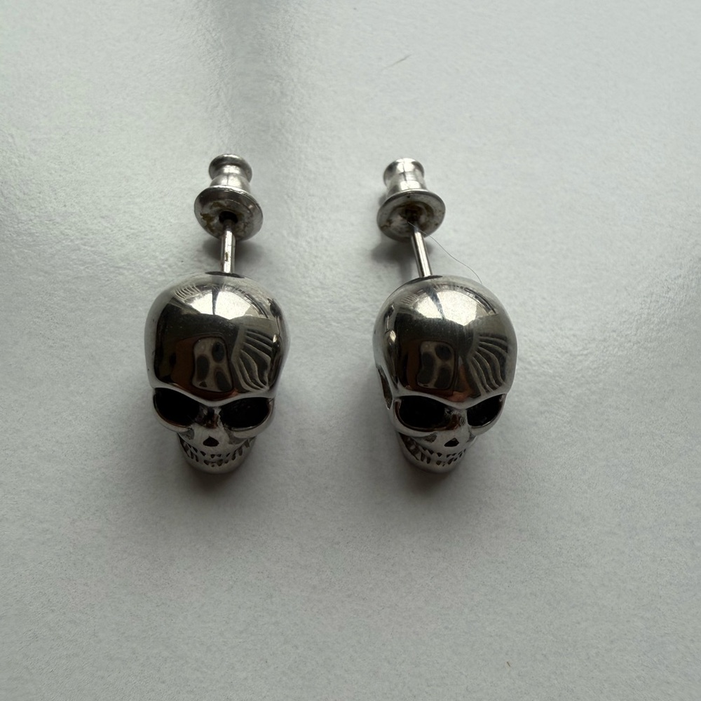 Silver Skull Earrings